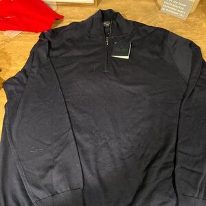 Brooks Brothers Dark Blue Zip-Up Sweater
